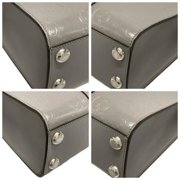 GUCCI GG Embossed Medium Tote Bag Gray Leather - Tote Bag  1165-031725 - Picture 6 of 14